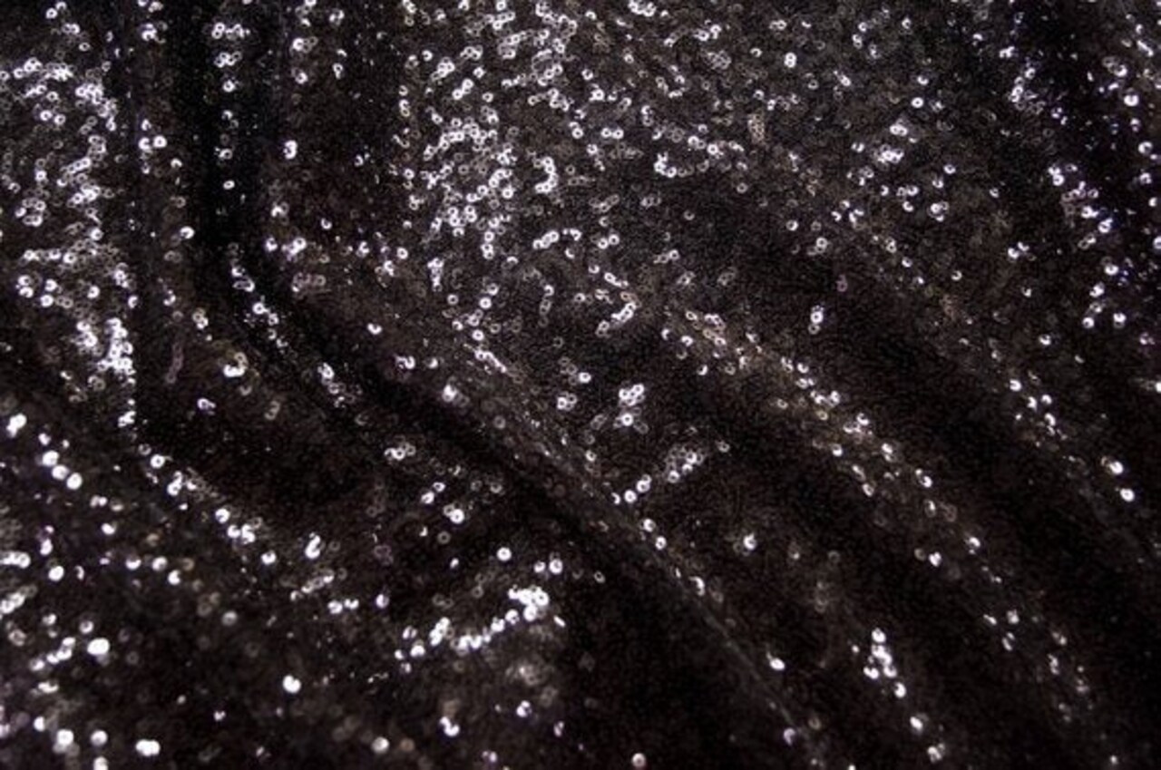 1 Yard Black Glitz Sequin Fabric Sparkly Spangle Mesh for Costumes Decor Crafts 55 Inch Width